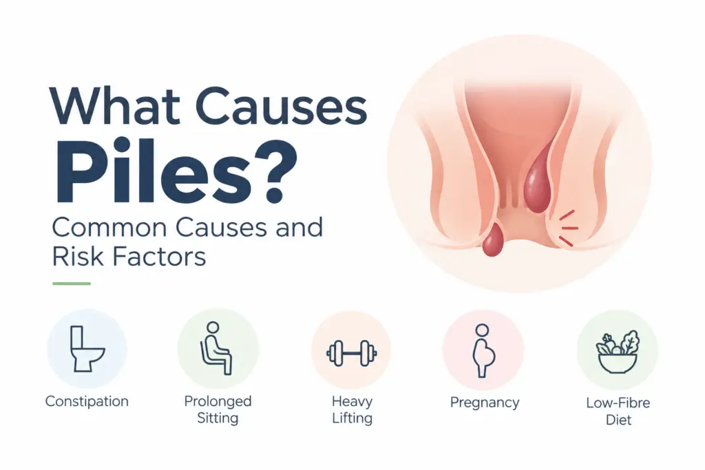 What causes piles Illustration of What causes piles